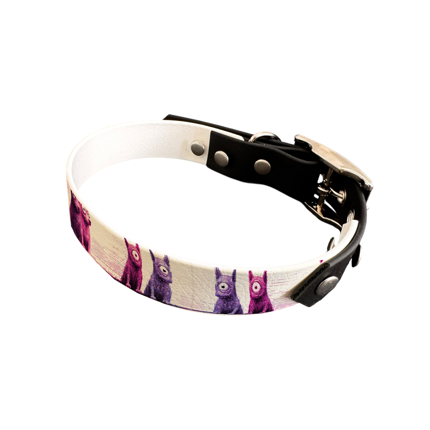 Collier bicolore large pour chien en BioThane® imprimé – Collection chiens– 19 mm