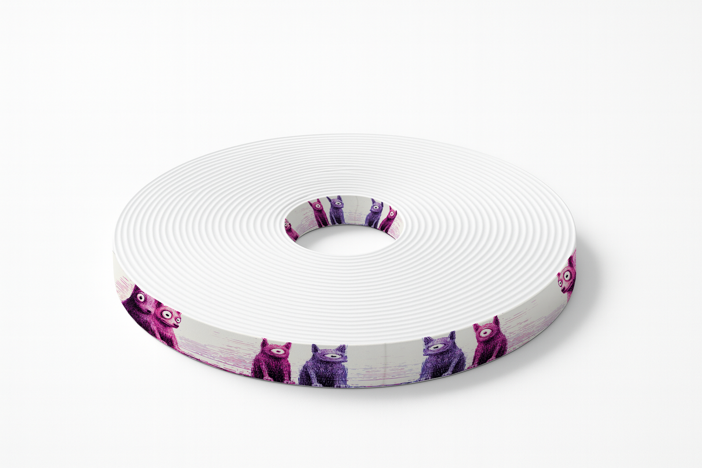 BioThane imprimé – Chiens Crayonnés Fous Rose & Violet