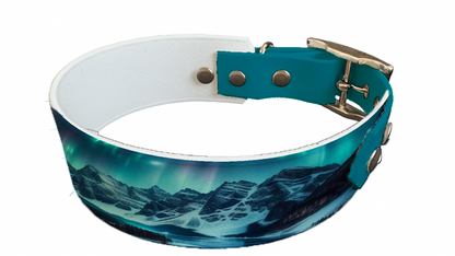 Collier bicolore large pour chien en BioThane® imprimé – Collection paysage– 38/25 mm