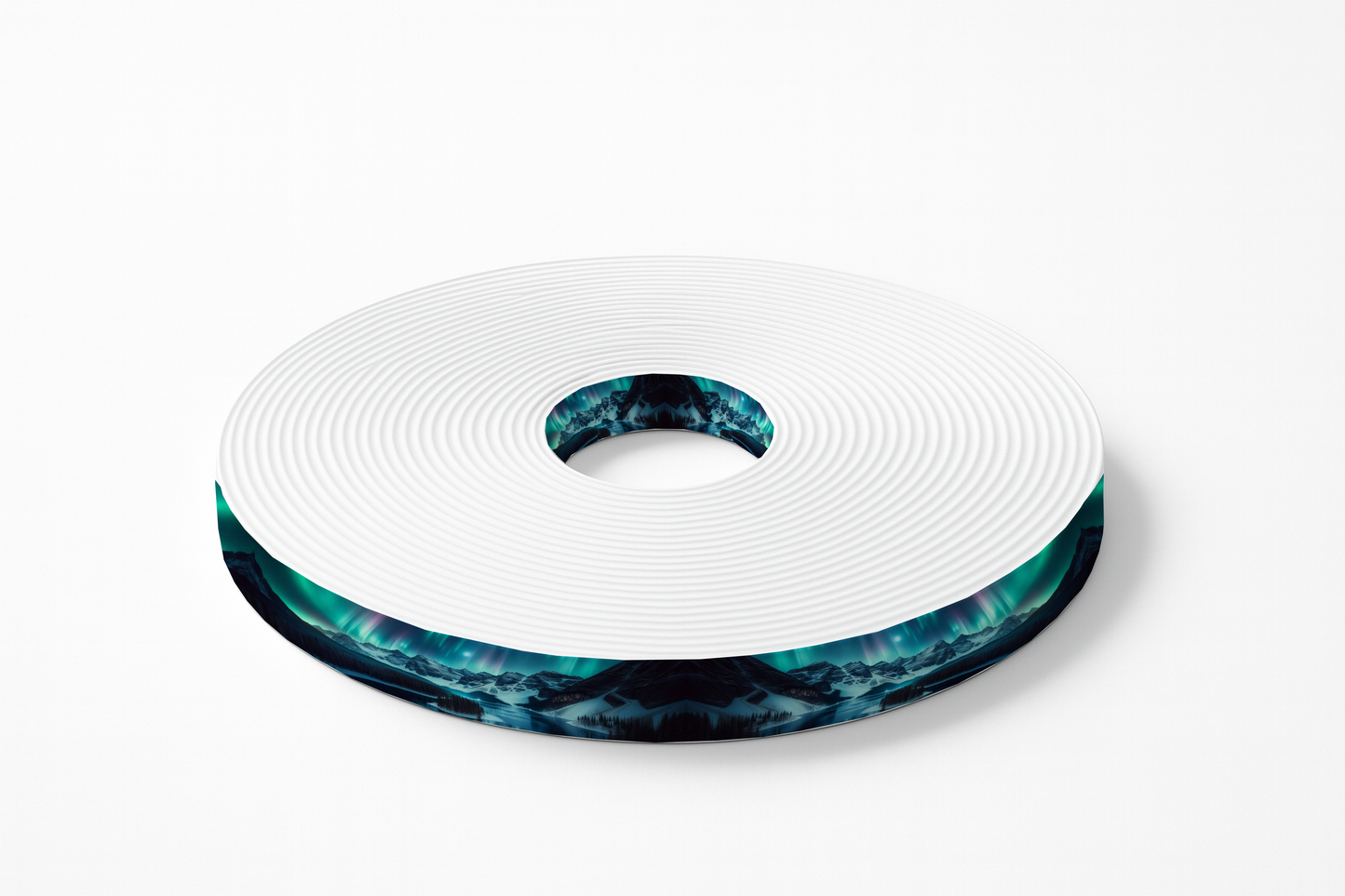 Sangle BioThane® imprimée - Aurores boréales sur les montagnes