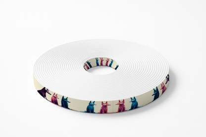 BioThane imprimé – Chiens stylisés multicolores façon esquisse