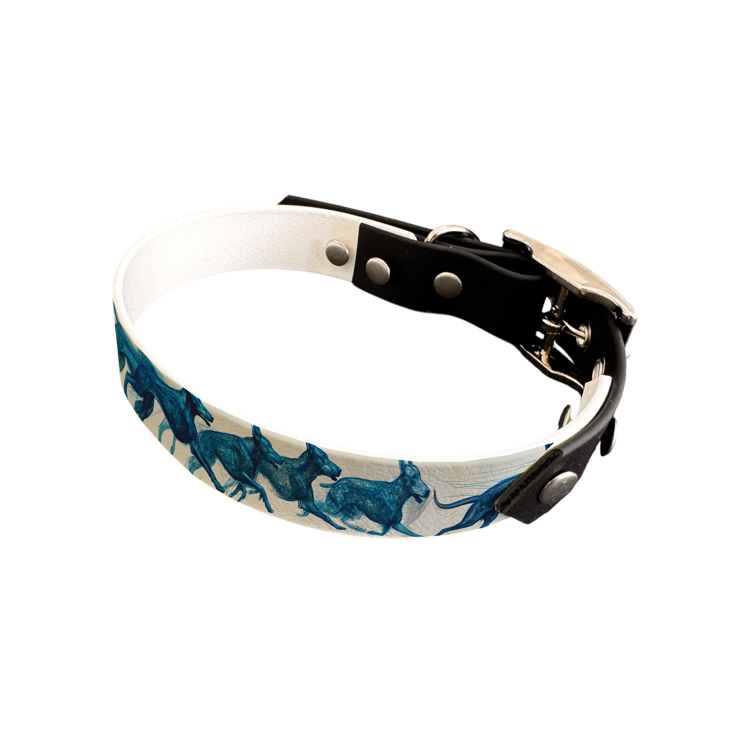 Collier bicolore large pour chien en BioThane® imprimé – Collection chiens– 19 mm