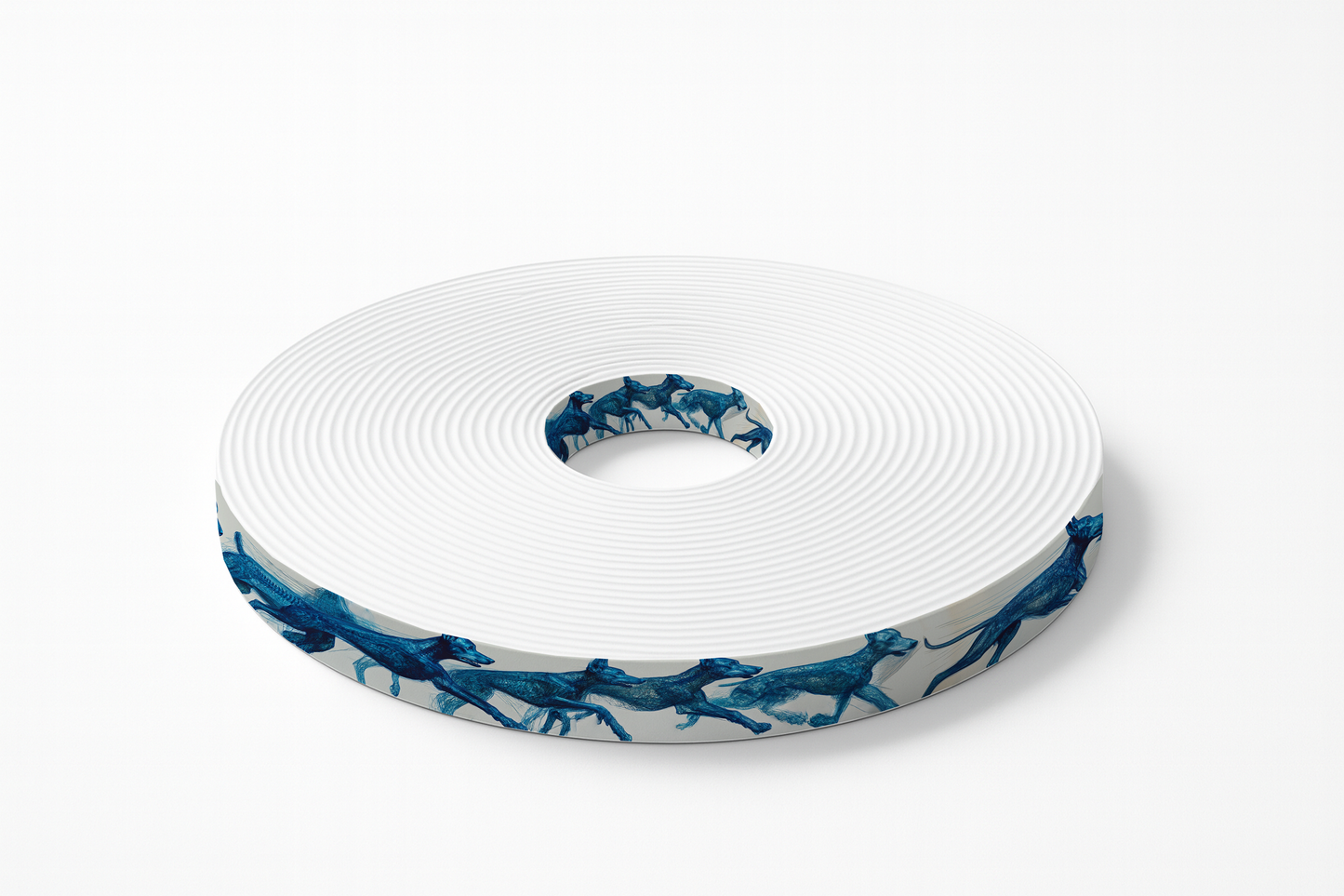 BioThane imprimé - Chiens stylisés bleus crayonnés