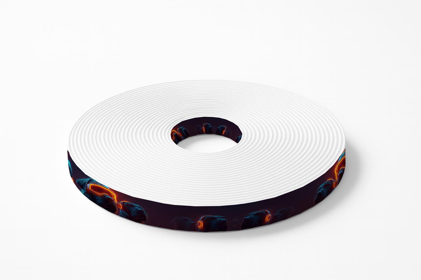 BioThane® imprimé – Chiens futuristes au casque néon