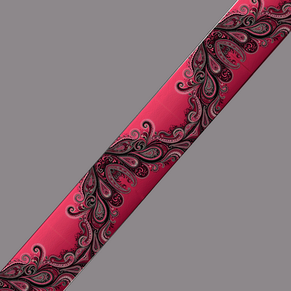 BioThane® imprimé – Motif baroque arabesque rose