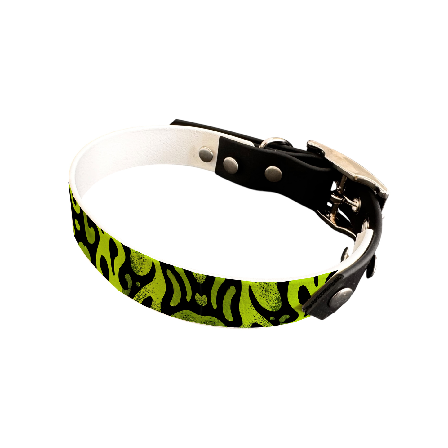 Collier bicolore large pour chien en BioThane® imprimé – Collection abstrait – 19 mm