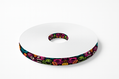 BioThane imprimé – Monstres Cartoon Colorés (au mètre)