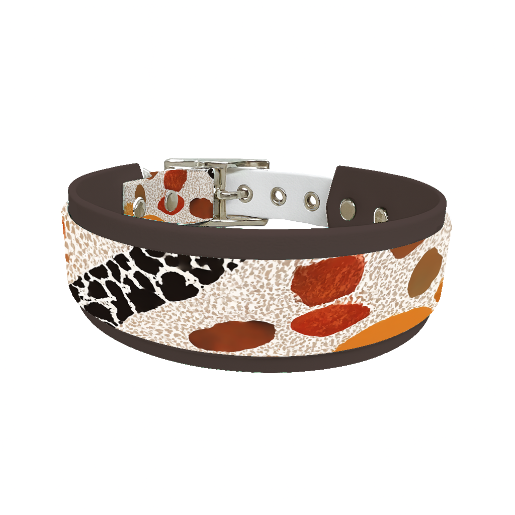 Collier double large pour chien en BioThane® imprimé – Collection abstrait – 38/25 mm