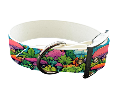 Collier large pour chien en BioThane® imprimé – Collection forêt enchantée – 25mm