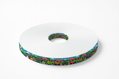 BioThane imprimé - Forêt magique & arc-en-ciel - Au mètre