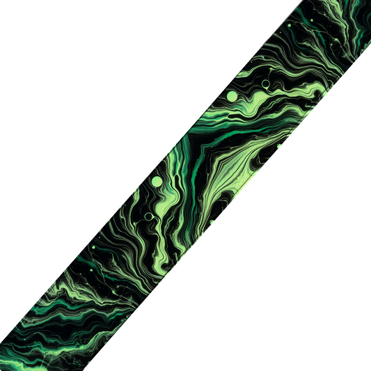 Sangle BioThane® Marbrée Vert Nébuleux – Impression UV Recto/Verso