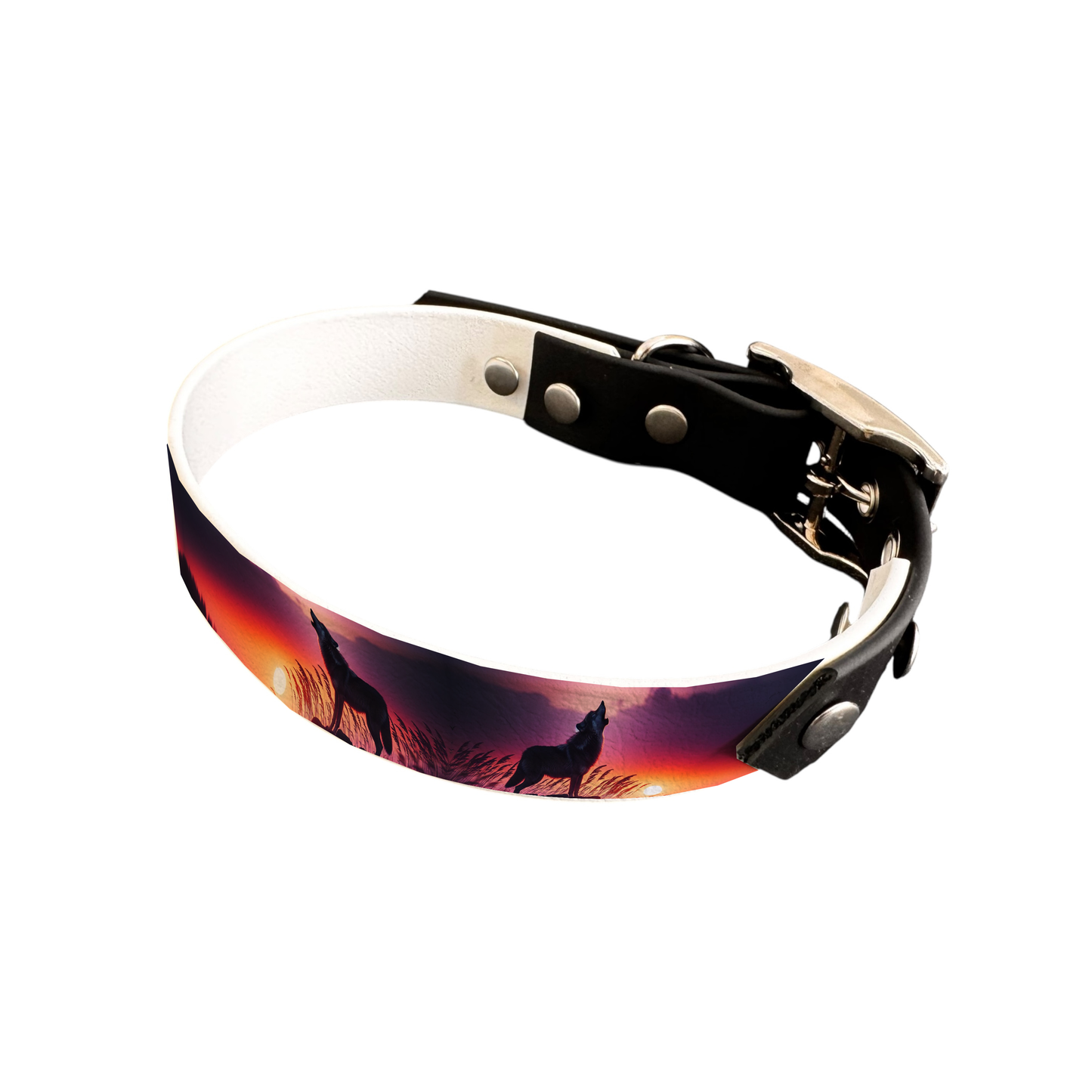 Collier bicolore large pour chien en BioThane® imprimé – Collection chiens– 19 mm