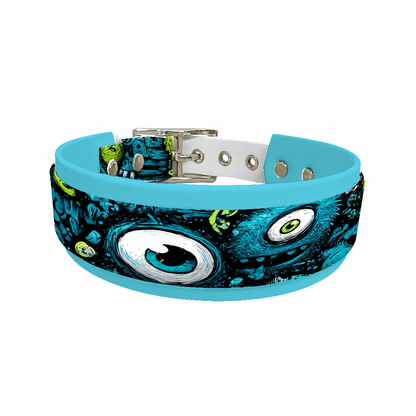 Collier double large pour chien en BioThane® imprimé – Collection monstres et créatures imaginaires– 38/25 mm