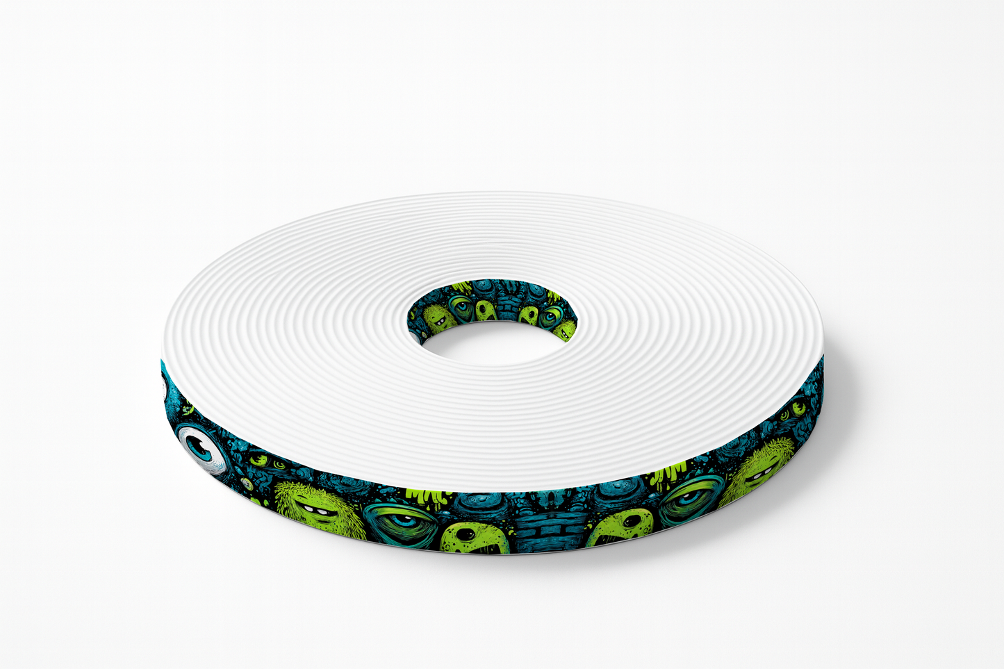 BioThane imprimé – Monstres cartoon bleus & verts