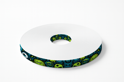 BioThane imprimé – Monstres cartoon bleus & verts