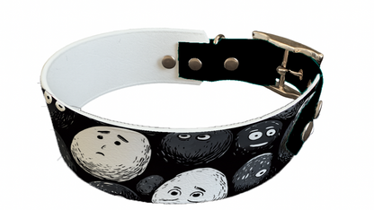Collier bicolore large pour chien en BioThane® imprimé – Collection pop art– 38/25 mm