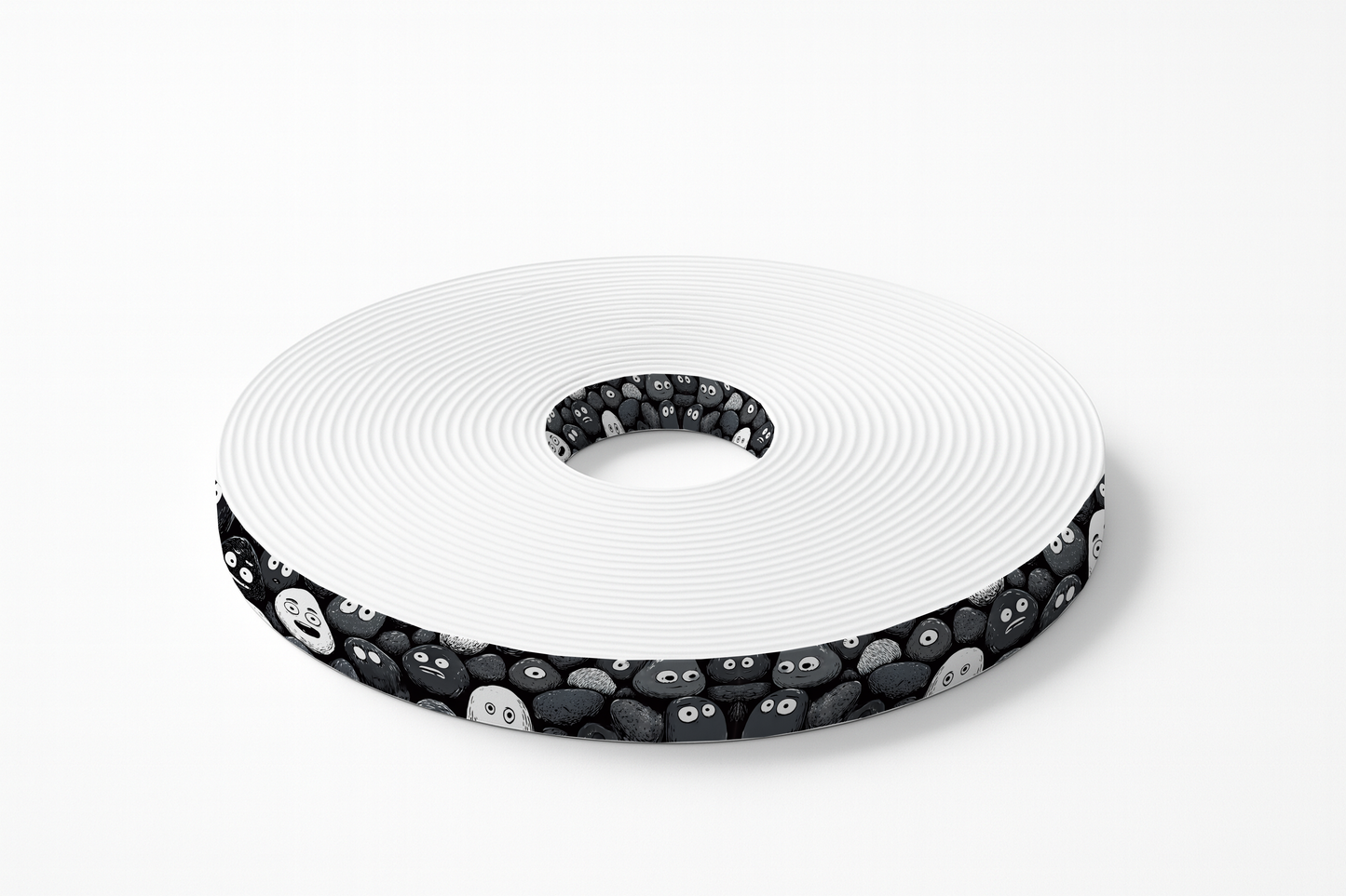 BioThane imprimé "Galets expressifs" – Noir & blanc minimaliste