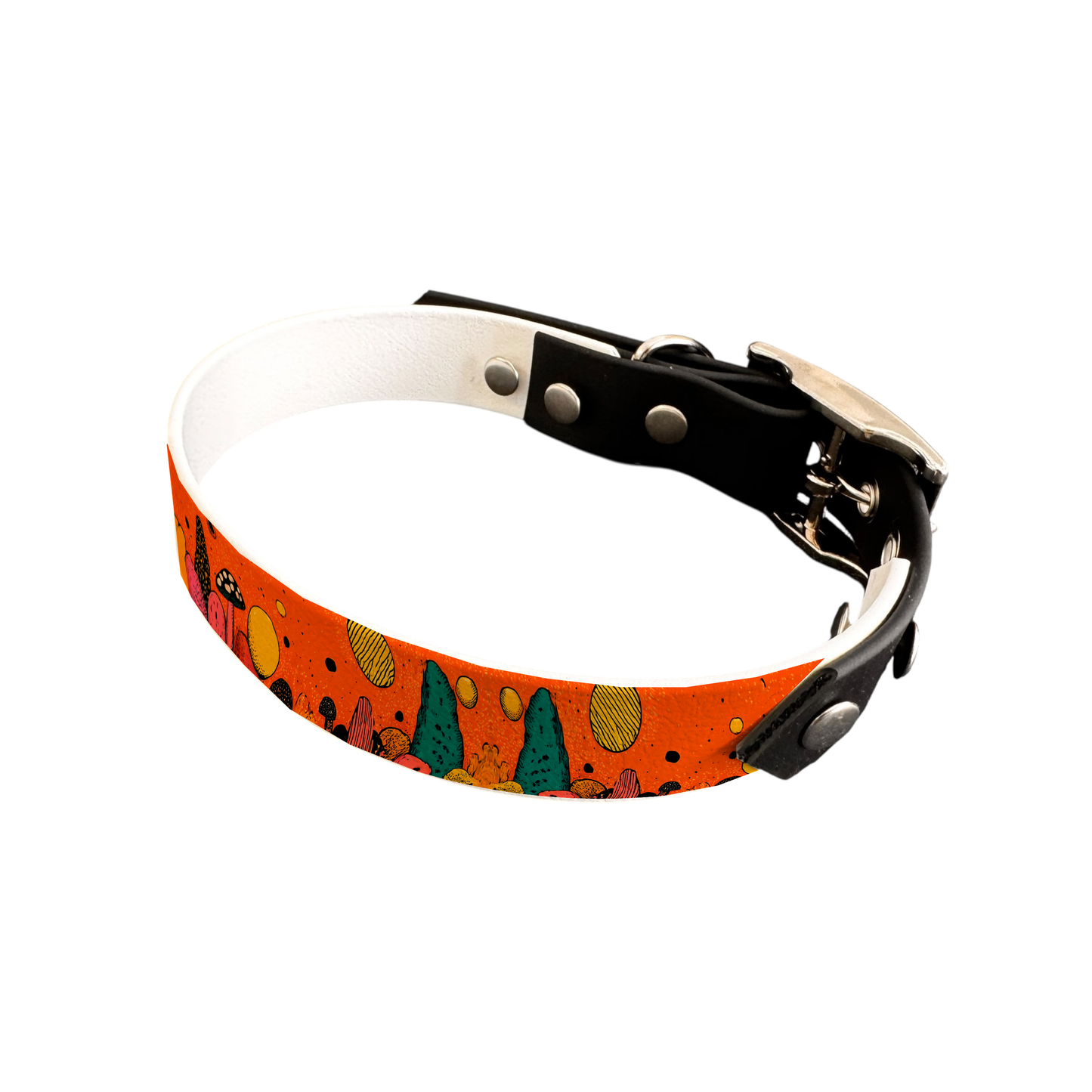 Collier bicolore large pour chien en BioThane® imprimé – Collection paysage– 25 mm