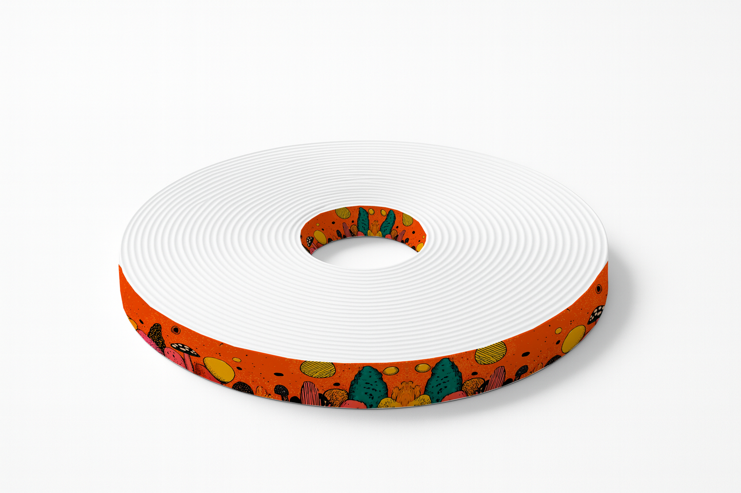 BioThane® imprimé "Champignons Pop sur orange" – au mètre