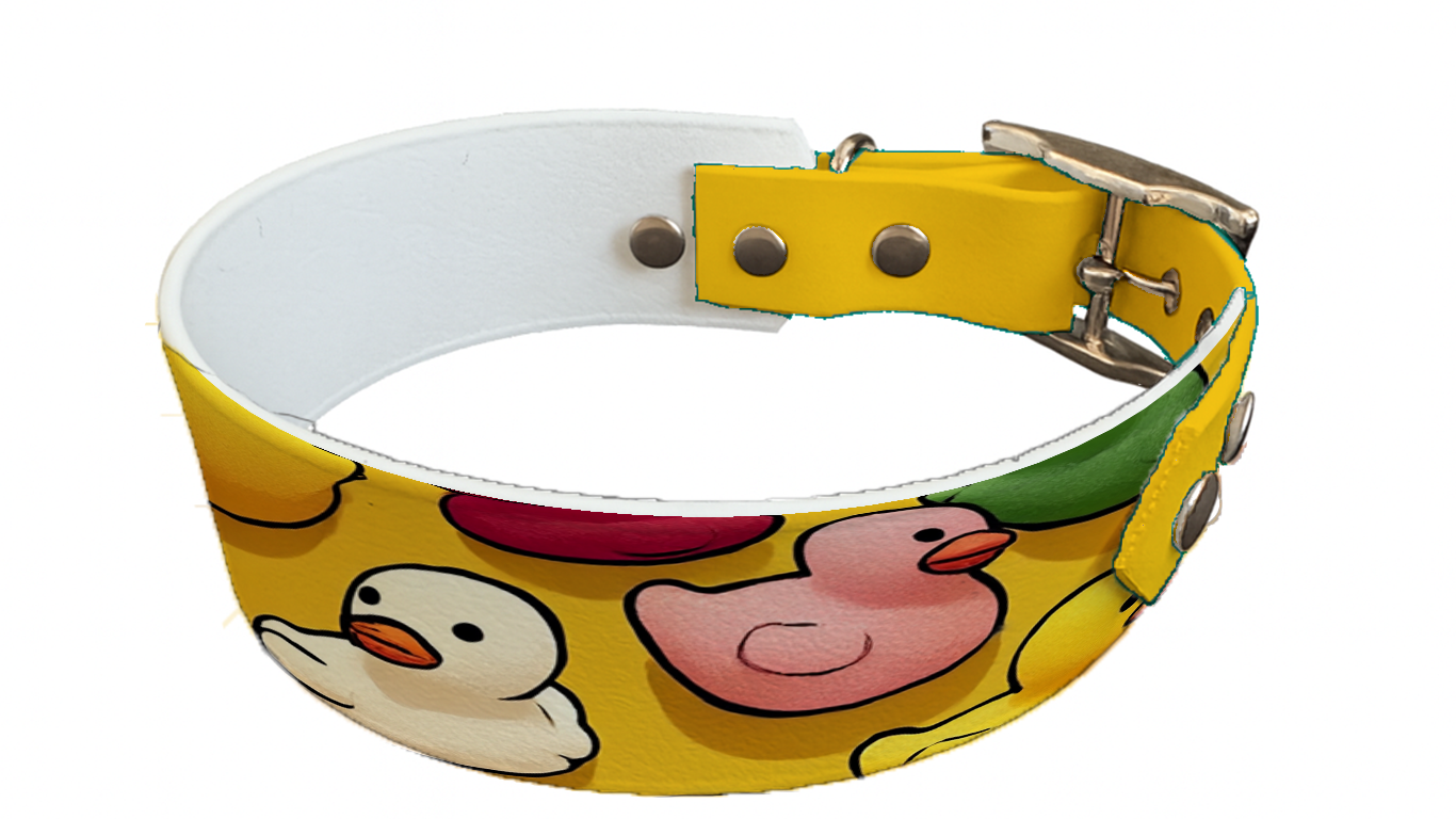 Collier bicolore large pour chien en BioThane® imprimé – Collection animaux pop/kawaii – 38/25 mm