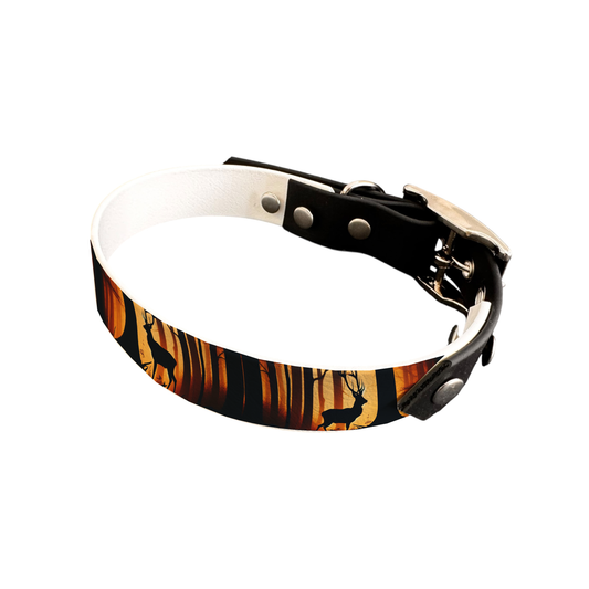 Collier bicolore large pour chien en BioThane® imprimé – Collection animaux sauvages– 19 mm