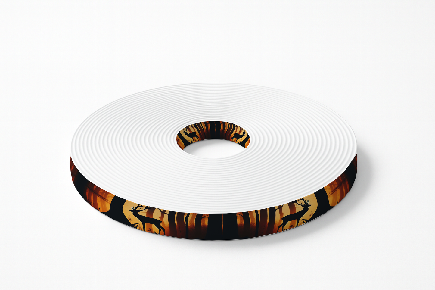 Sangle BioThane imprimée – Cerf & Forêt au crépuscule