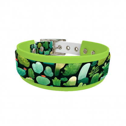 Collier double large pour chien en BioThane® imprimé – Collection plantes et fleurs – 25/19 mm