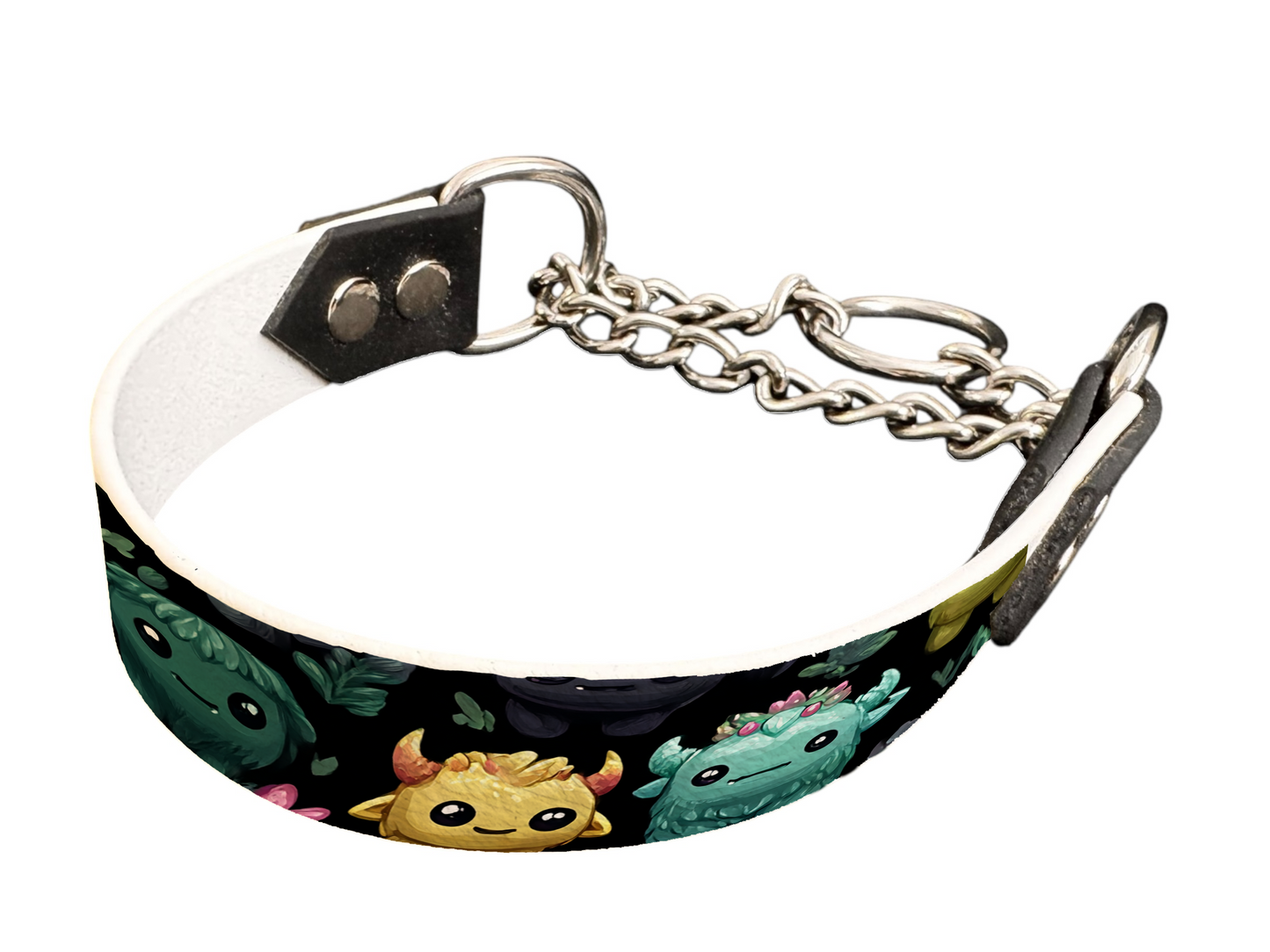 martingale pour chien en BioThane® imprimé – Collection monstres et créatures imaginaires– 25mm