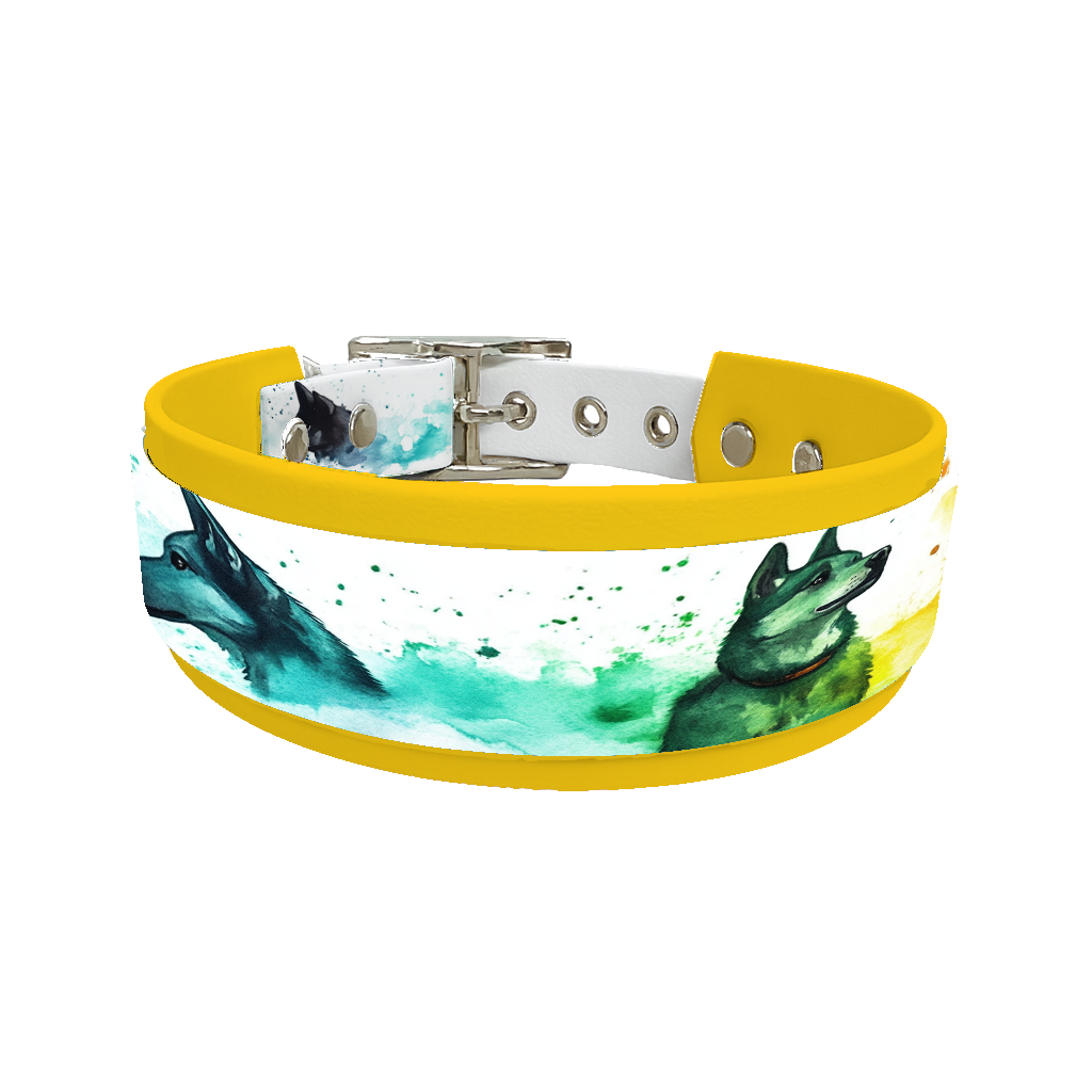 Collier double large pour chien en BioThane® imprimé – Collection chiens– 38/25 mm