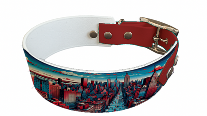 Collier bicolore large pour chien en BioThane® imprimé – Collection pop art– 38/25 mm