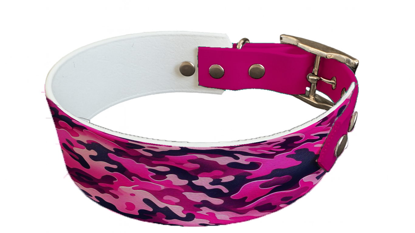 Collier bicolore large pour chien en BioThane® imprimé – Collection camouflage– 38/25 mm