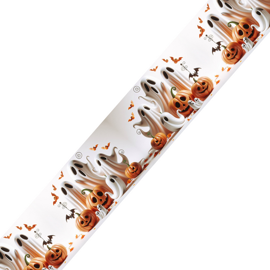 Motif BioThane® – Fantômes & Citrouilles souriants (édition Halloween)