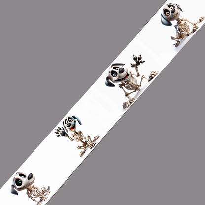 BioThane® imprimé – Chiens Squelettes Cartoon (Halloween)