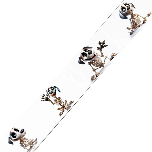 BioThane® imprimé – Chiens Squelettes Cartoon (Halloween)