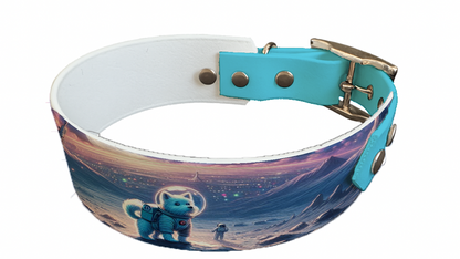 Collier bicolore large pour chien en BioThane® imprimé – Collection chiens– 38/25 mm