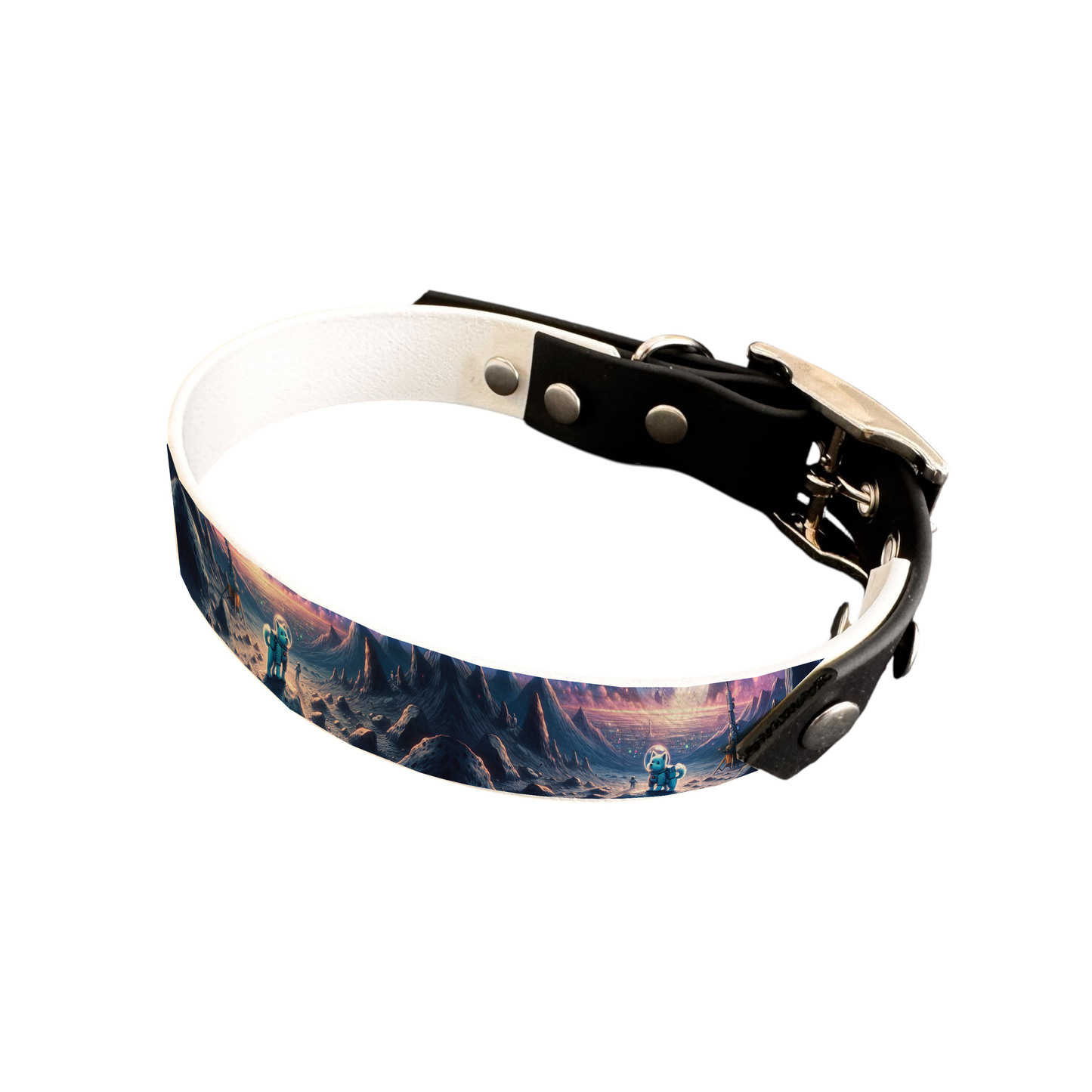 Collier bicolore large pour chien en BioThane® imprimé – Collection chiens– 19 mm