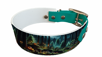 Collier bicolore large pour chien en BioThane® imprimé – Collection Halloween– 38/25 mm