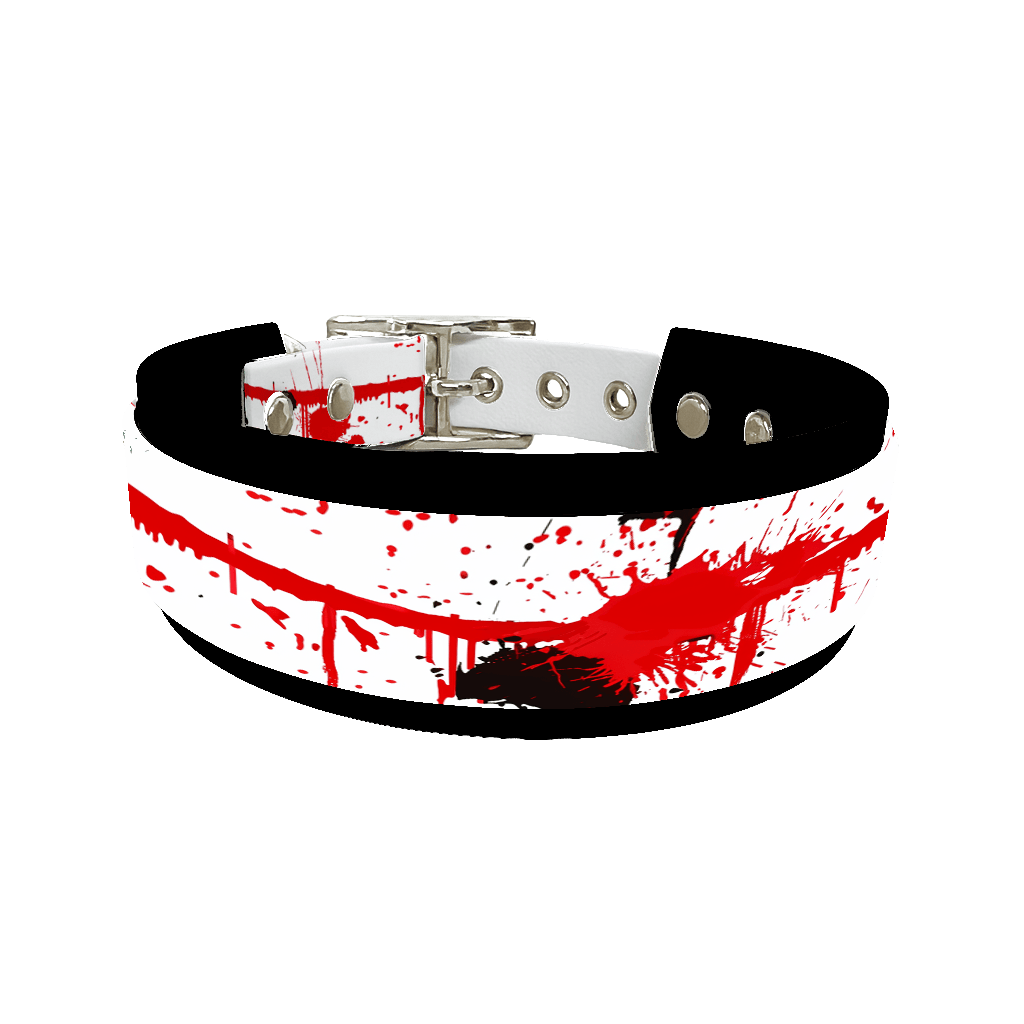 Collier double large pour chien en BioThane® imprimé – Collection abstrait – 38/25 mm