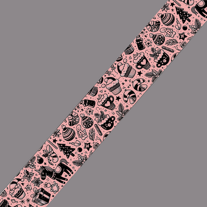 BioThane® imprimé – Noël Festif Rose (mugs & sablés)