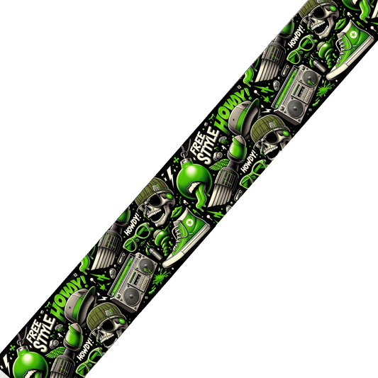 BioThane® imprimé - Motif "Street Freestyle Vert"