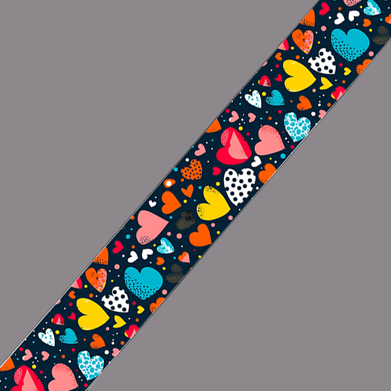 BioThane imprimé – Motif Cœurs multicolores pop