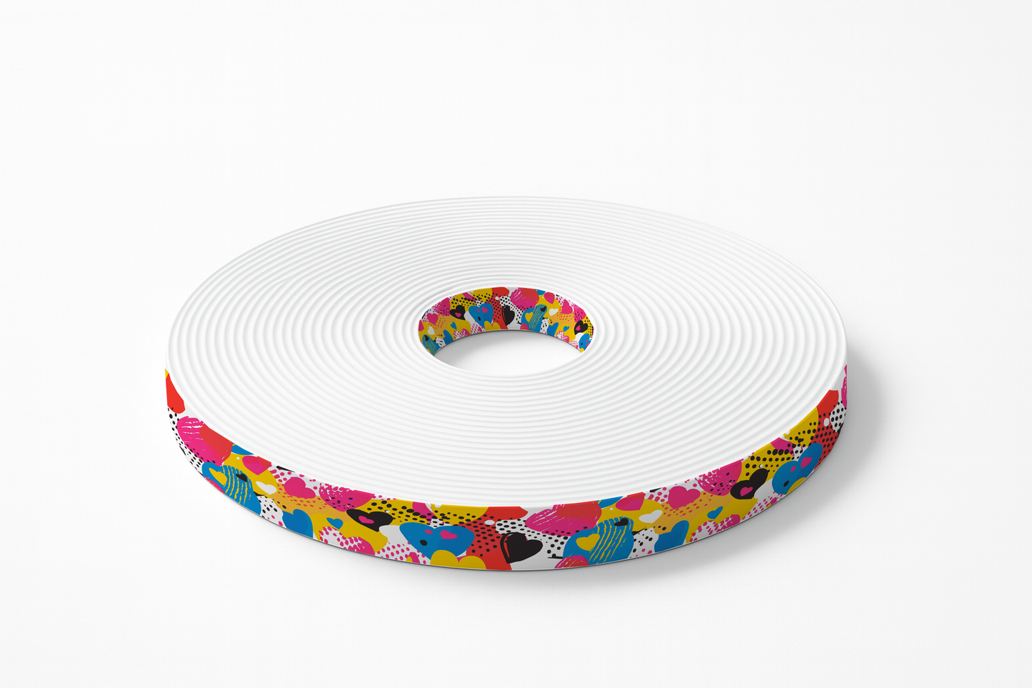 BioThane imprimé – Motif Cœurs pop multicolores