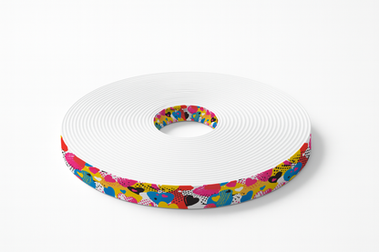 BioThane imprimé – Motif Cœurs pop multicolores