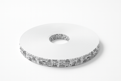 BioThane imprimé – Motif Cactus & Cœurs noir et blanc