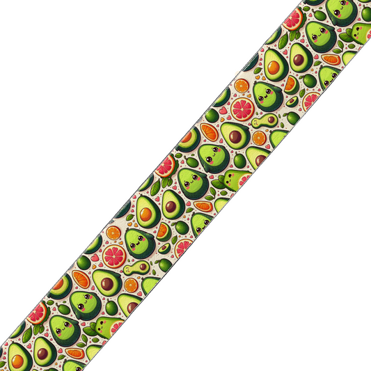 Sangle BioThane imprimée – Motif Avocat & Agrumes