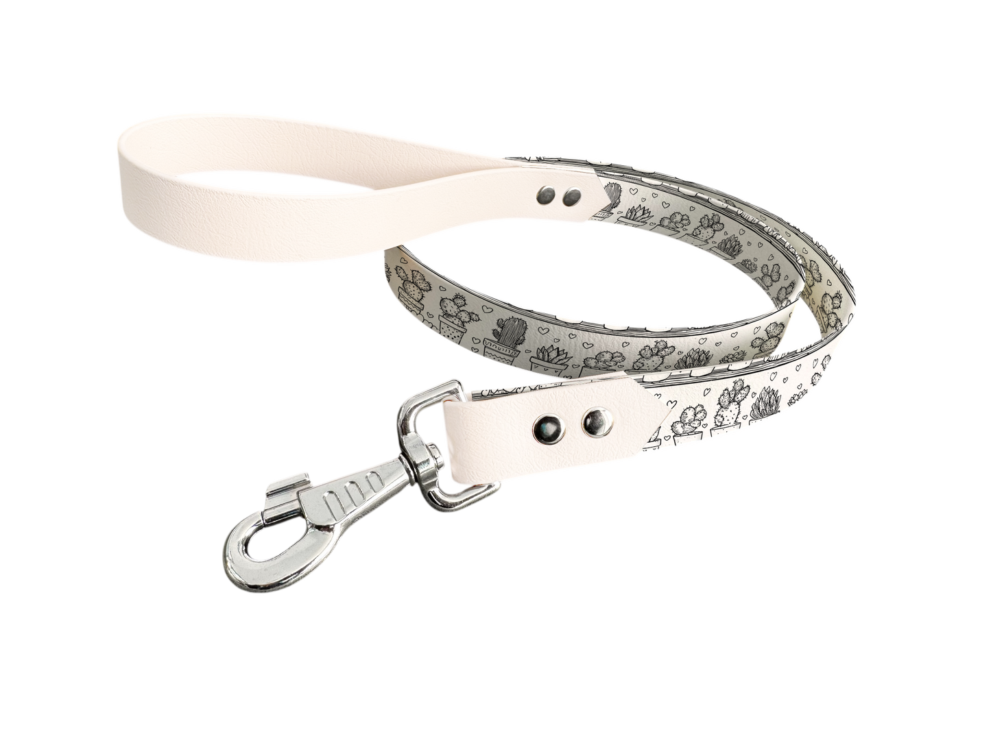 Laisse bicolore en BioThane® avec longe imprimée – Collection Saint Valentin- Coloris au choix
