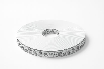 BioThane imprimé – Motif Cactus dessinés noir & blanc