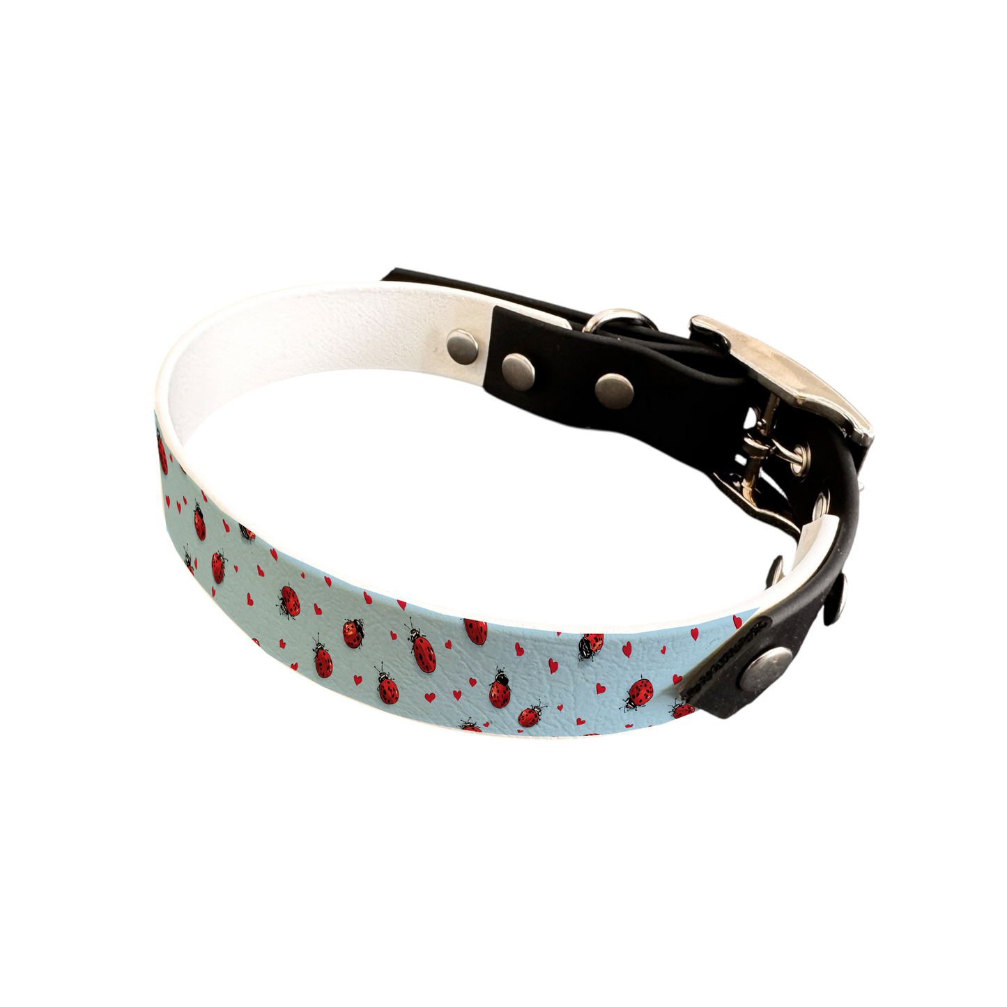 Collier bicolore large pour chien en BioThane® imprimé – Collection Saint valentin– 25 mm