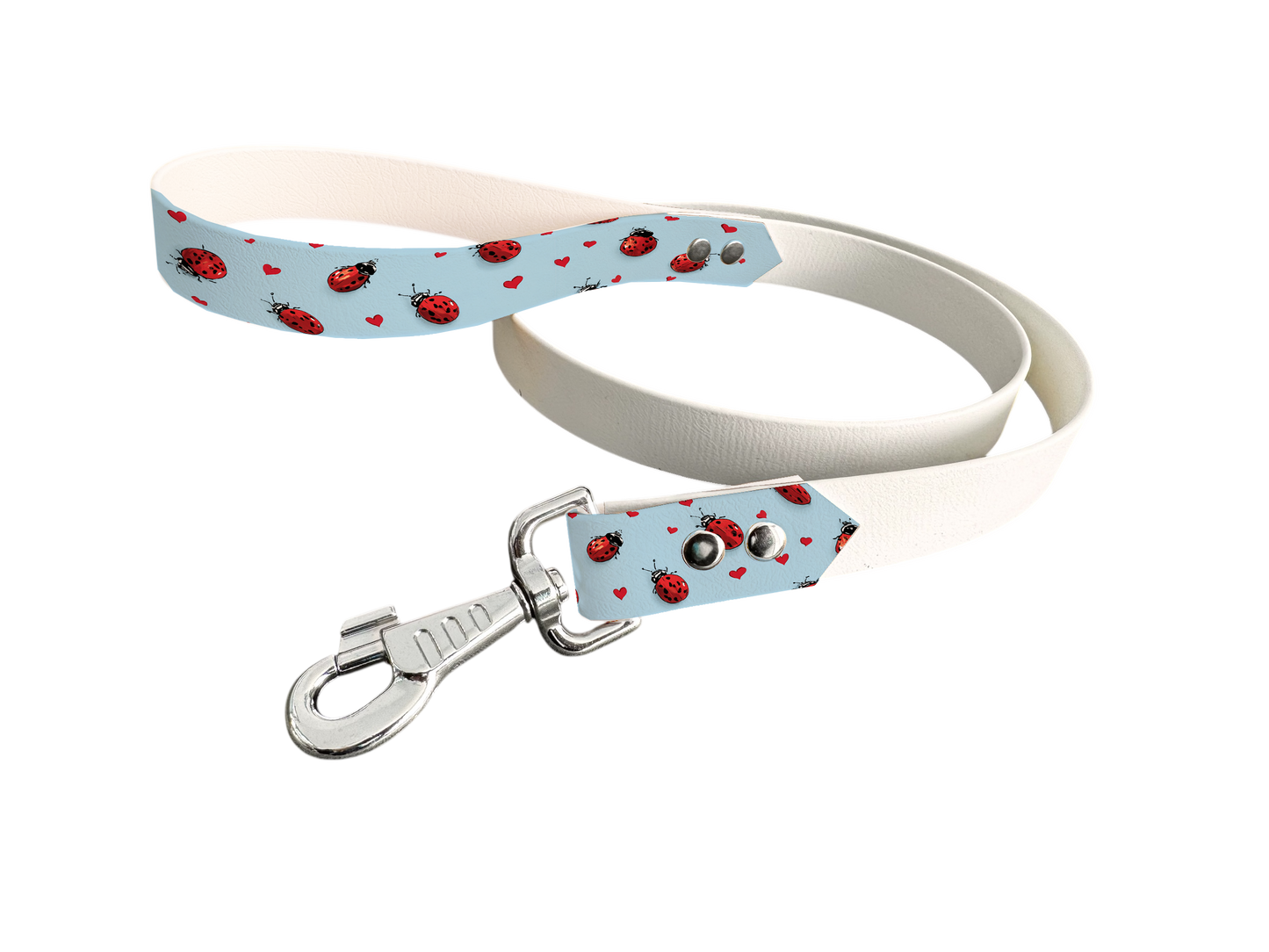 Laisse bicolore en BioThane® avec poignée imprimée – Collection Saint Valentin- Coloris au choix