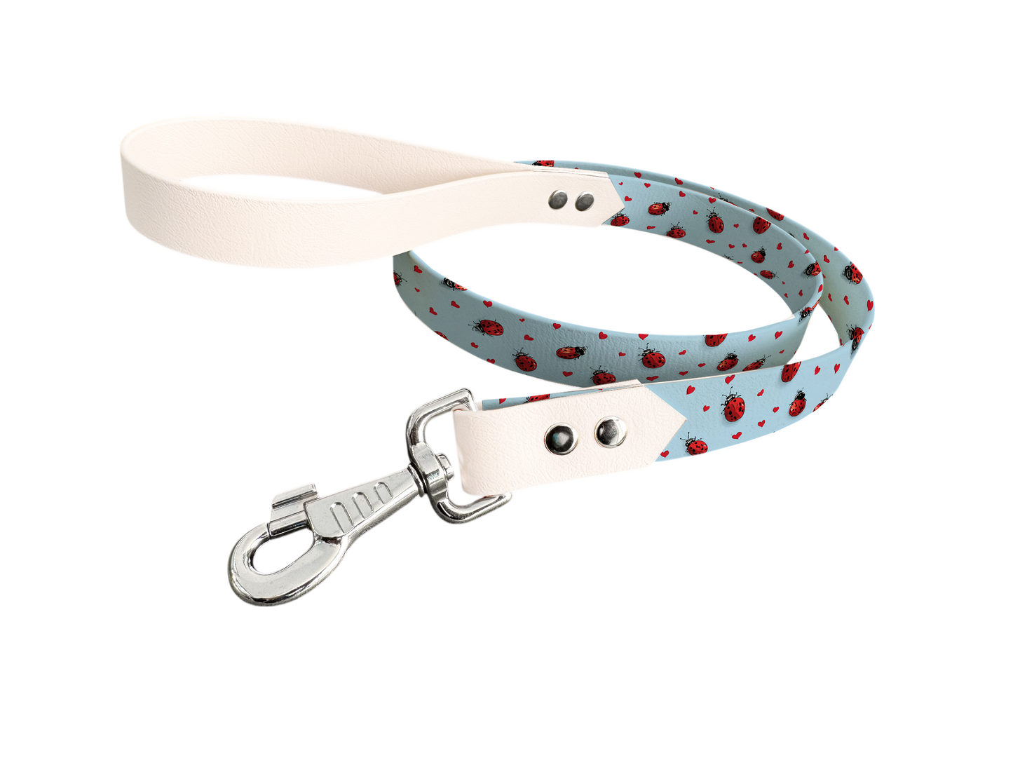 Laisse bicolore en BioThane® avec longe imprimée – Collection Saint Valentin- Coloris au choix